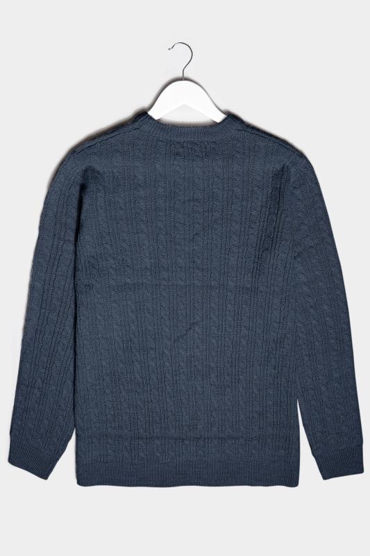 BadRhino Navy Essential Cable Knitted Jumper | BadRhino