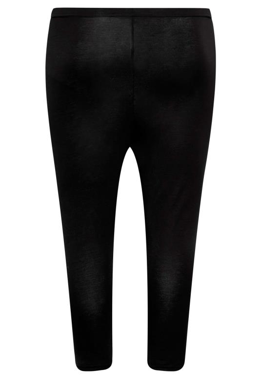 Plus Size Black Cropped Leggings | Yours Clothing 6