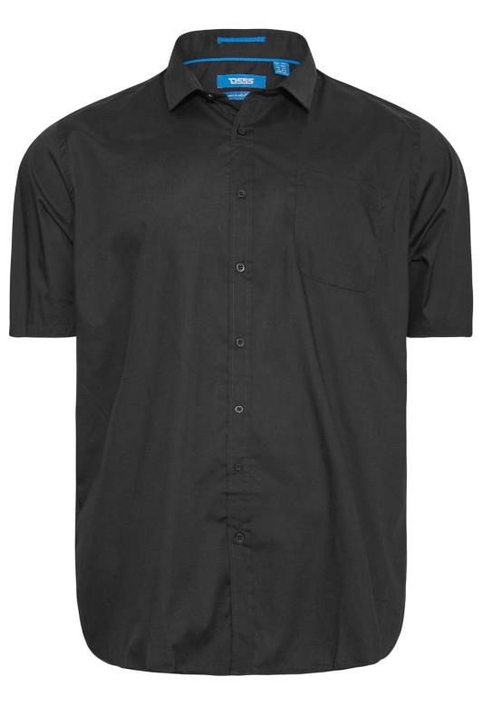 D555 Big & Tall Black Basic Short Sleeve Shirt 2