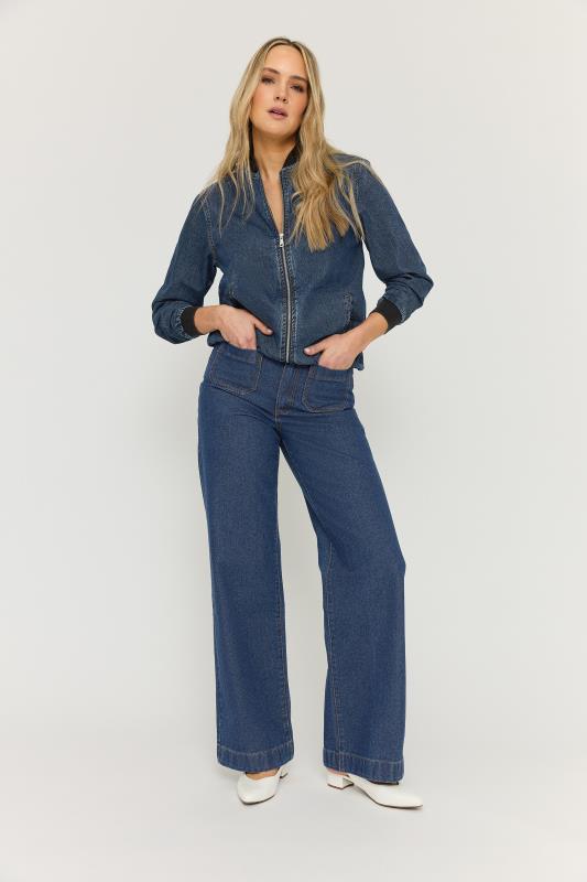  Grande Taille LTS Tall Indigo Blue Pocket Detail Wide Leg Jeans