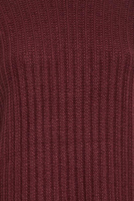 YOURS Plus Size Berry Red Fringe Detail Knitted Jumper | Yours Clothing 7