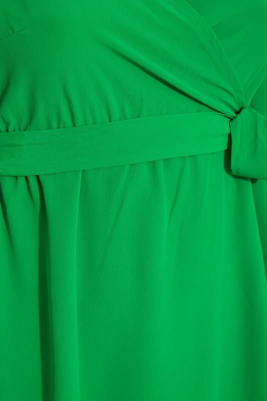 YOURS LONDON Curve Bright Green Midi Wrap Dress 5