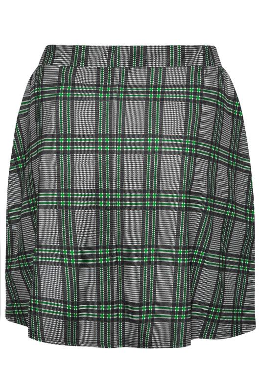 LIMITED COLLECTION Plus Size Grey & Green Check Pleated Skater Skirt | Yours Clothing 5
