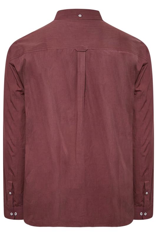 BadRhino Big & Tall Burgundy Red Long Sleeve Oxford Shirt 2
