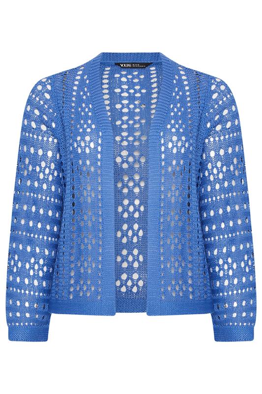 YOURS Plus Size Blue Chunky Knit Cardigan | Yours Clothing 5