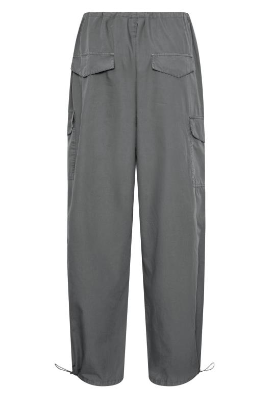 YOURS Curve Plus Size Charcoal Grey Cuffed Parachute Trousers | Yours Clothing  7