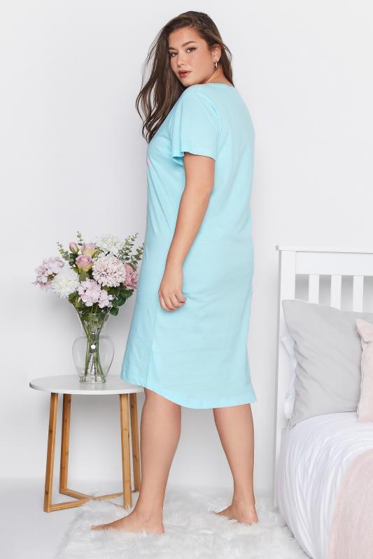 Plus Size Blue Care Bears 'Duvet Day' Nightdress | Yours Clothing 3