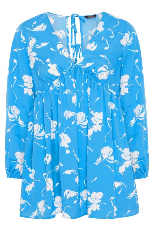 LIMITED COLLECTION Blue Floral Smock Blouse_F.jpg