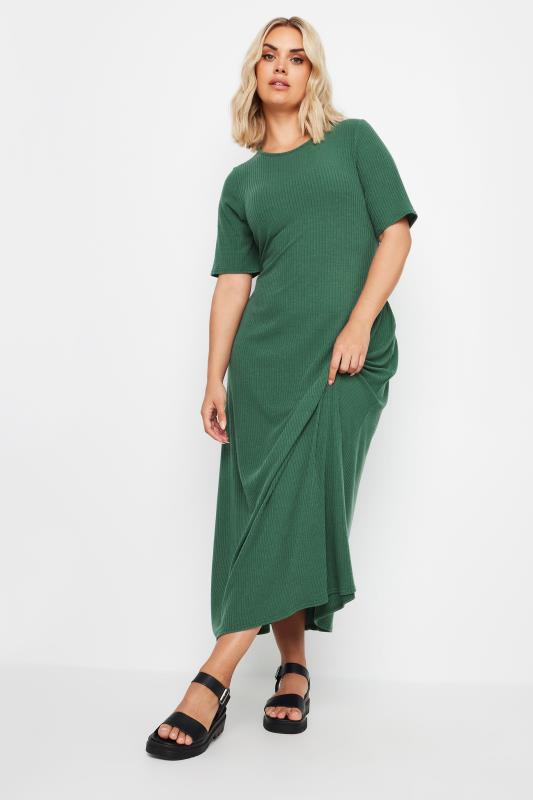 YOURS 2 PACK Plus Size Black & Green Maxi Dress | Yours Clothing 3