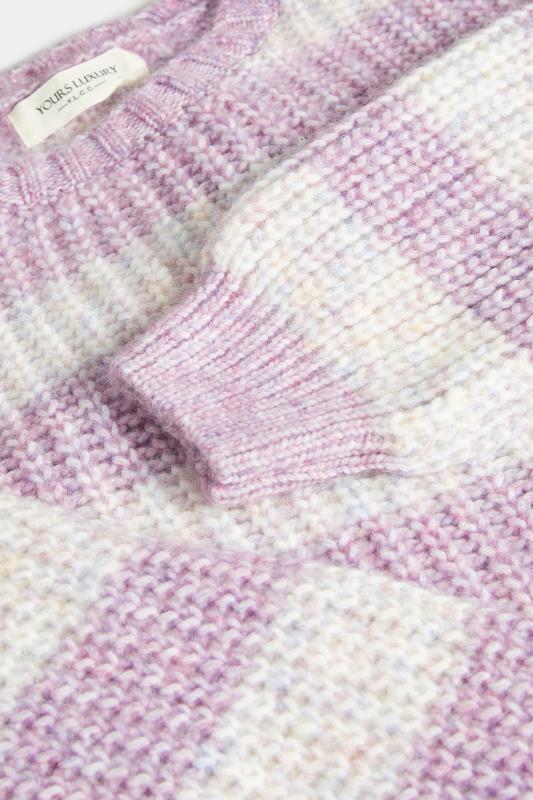 Plus Size Lilac Purple Stripe Marl Knitted Jumper | Yours Clothing 9