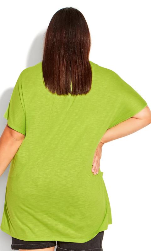 Evans Lime Green Pocket Pleat Tunic 2