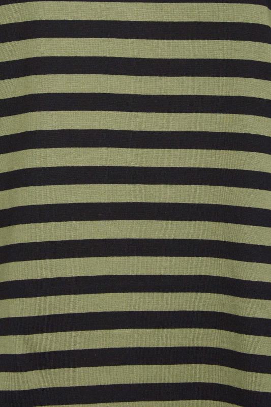 YOURS 2 PACK Plus Size Khaki Green & Beige Stripe Print Long Sleeve T-Shirts | Yours Clothing 8
