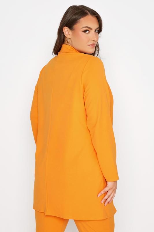 LIMITED COLLECTION Plus Size Neon Orange Scuba Blazer | Yours Clothing  3