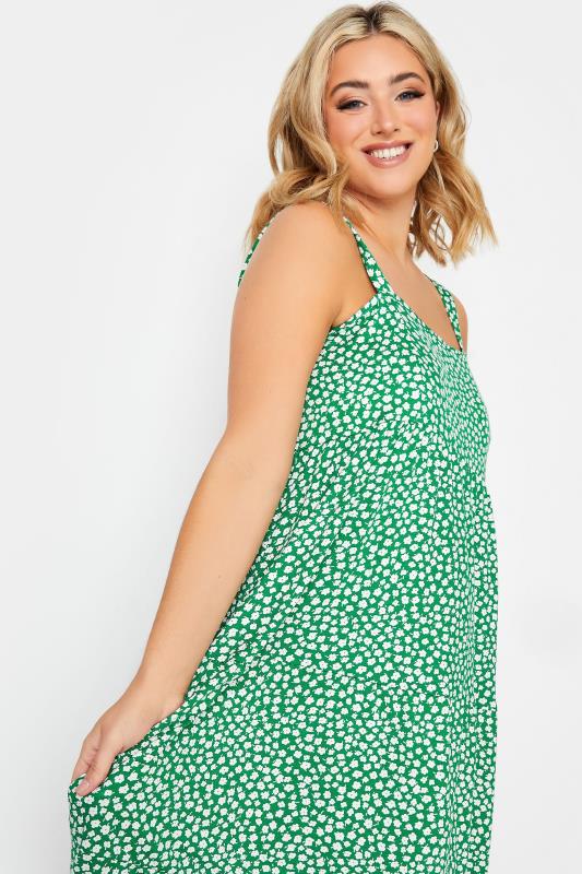 YOURS Plus Size Green Ditsy Print Midi Sundress | Yours Clothing  4