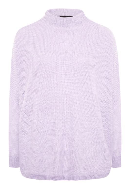 Plus Size Curve Lilac Purple Oversized Knitted Jumper | Yours Clothing 6