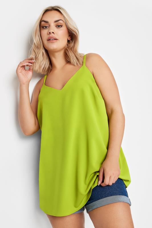 YOURS Plus Size Green Cami Vest Top | Yours Clothing 1