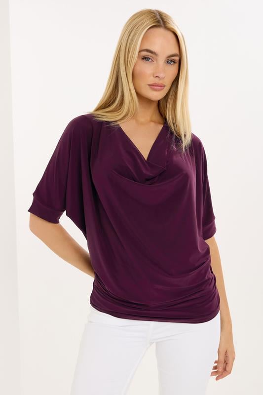  STAR top drapeado color vino tinto