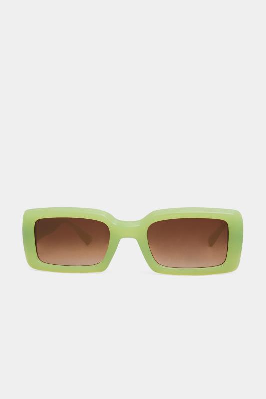 Plus Size Lime Green Rectangle Sunglasses | Yours Clothing 3