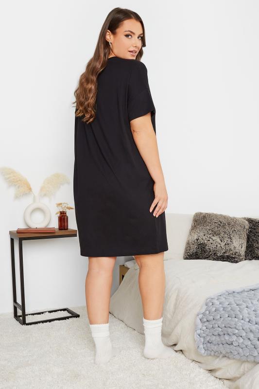 Plus Size Black "Ready In 5 Minutes" Sleep Tee Nightdress | Yours Clothing 3
