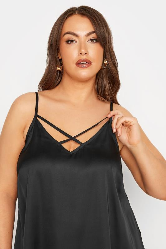 LIMITED COLLECTION Curve Black Satin Cami Top 4