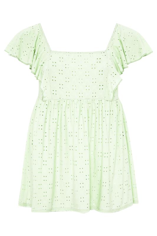 LIMITED COLLECTION Mint Green Broderie Anglaise Peplum Frill Top_F.jpg