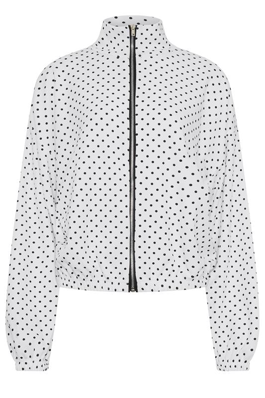  LTS Tall witte jas met stippen en colhals 