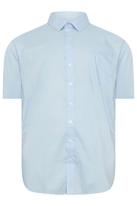 D555 Big & Tall Sky Blue Short Sleeve Non Iron Stretch Shirt | BadRhino 2