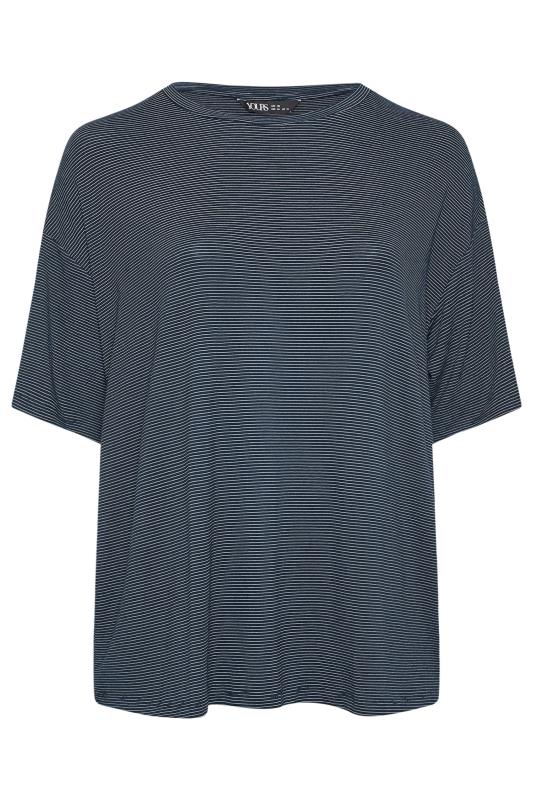 YOURS Plus Size Dark Blue Oversized Boxy T-Shirt | Yours Clothing 5