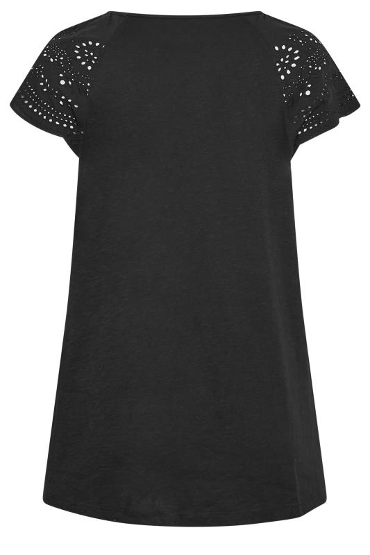 YOURS Plus Size Black Crochet Lace Top | Yours Clothing