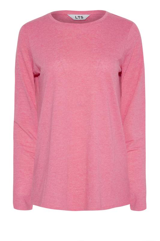 LTS Tall Pink Marl Long Sleeve T-Shirt 2