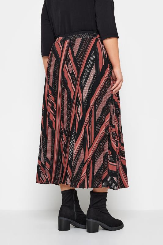 Avenue Black & Brown Mixed Print Pleated Skirt 3
