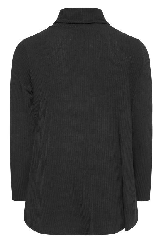 Curve Black Ribbed Roll Neck Top 7