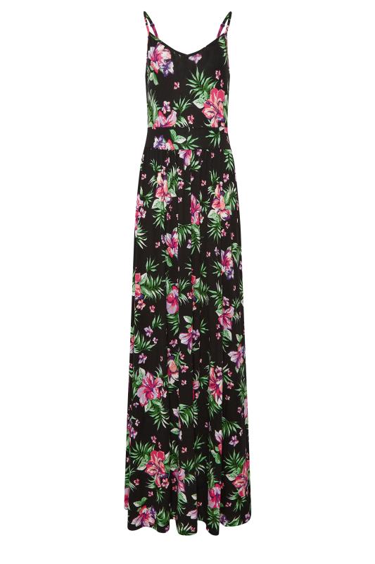 LTS Tall Women's Black Floral Print Strappy Maxi Dress | Long Tall Sally 7