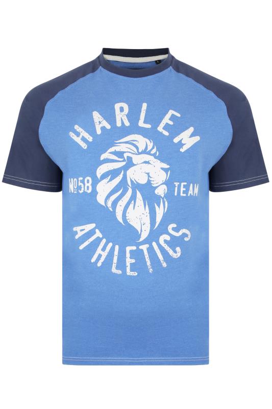 KAM Big & Tall Blue Harlem Raglan T-Shirt 2