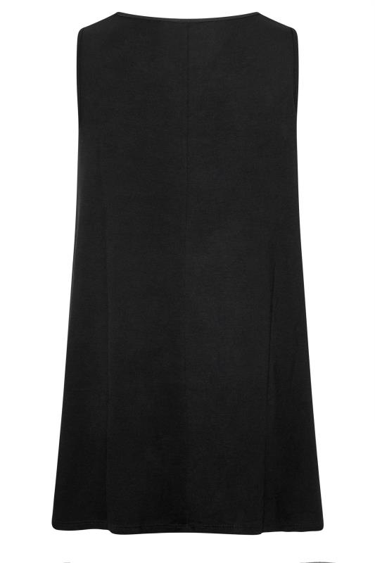 Curve Plus-Size Black Mesh Cut Out Swing Vest | Yours Clothing 7