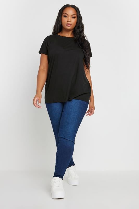 YOURS 2 PACK Plus Size Black Core T-Shirts | Yours Clothing 3