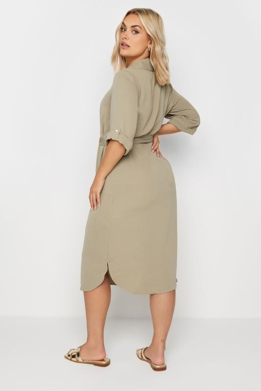YOURS Plus Size Beige Brown Midi Shirt Dress | Yours Clothing 3