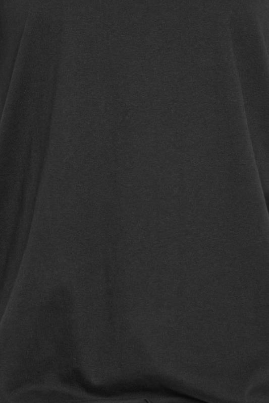 LTS Tall Black Drawstring Hem Cotton T-Shirt | Long Tall Sally 4