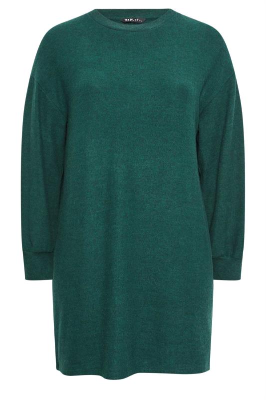 YOURS Plus Size Green Soft Touch Knitted Jumper Dress | Yours Clothing 5
