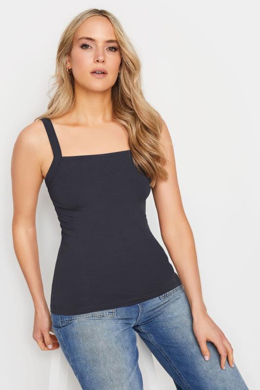LTS Tall Women's Navy Blue Square Neck Cami Vest Top | Long Tall Sally 1