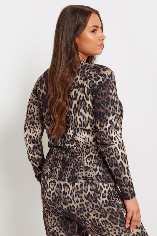 LIMITED COLLECTION Plus Size Brown Leopard Print Long Sleeve Top | Yours Clothing  3