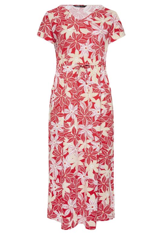 YOURS Plus Size Red Floral Print Maxi Dress | Yours Clothing 5