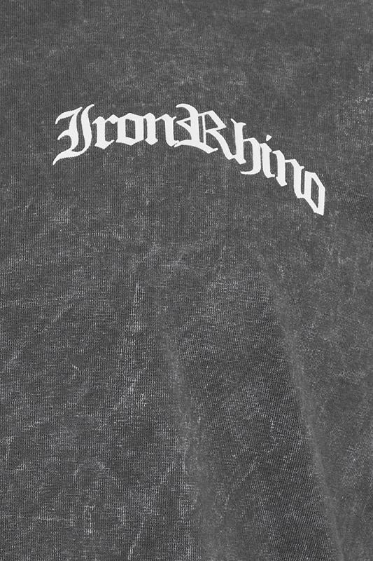 IronRhino Big & Tall Grey Acid Wash Old English T-Shirt | BadRhino 8