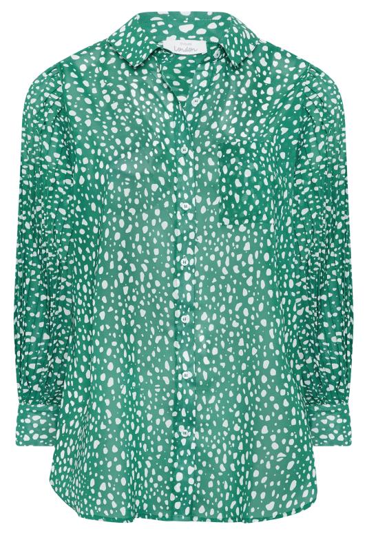 Plus Size YOURS LONDON Green Dalmatian Pleat Sleeve Shirt | Yours Clothing 6