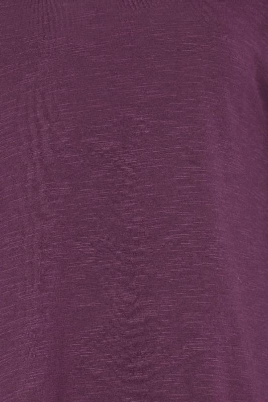 LTS Tall Purple V-Neck Long Sleeve Cotton T-Shirt | Long Tall Sally 4