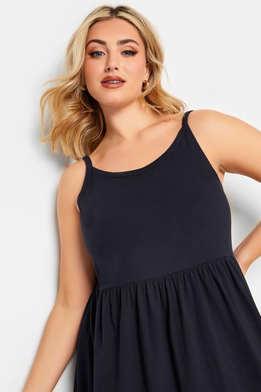 YOURS Curve Plus Size Navy Blue Tiered Maxi Sundress | Yours Clothing  4