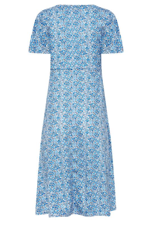 PixieGirl Blue Ditsy Floral Midi Dress | PixieGirl 7