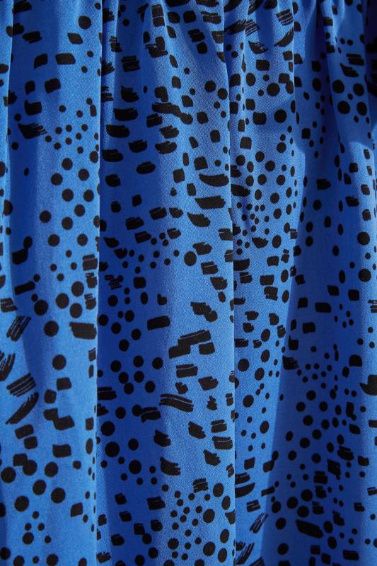 LTS Tall Cobalt Blue Dalmatian Print Wrap Dress 6