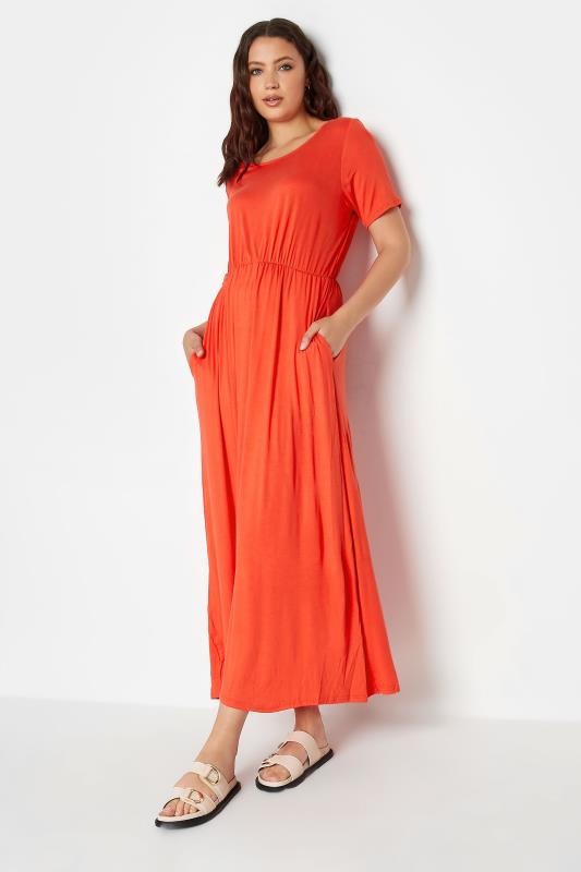 LTS Tall Women's Orange Pocket Midaxi Dress | Long Tall Sally  1