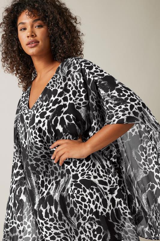 Evans Black Animal Print Overlay Blouse 4